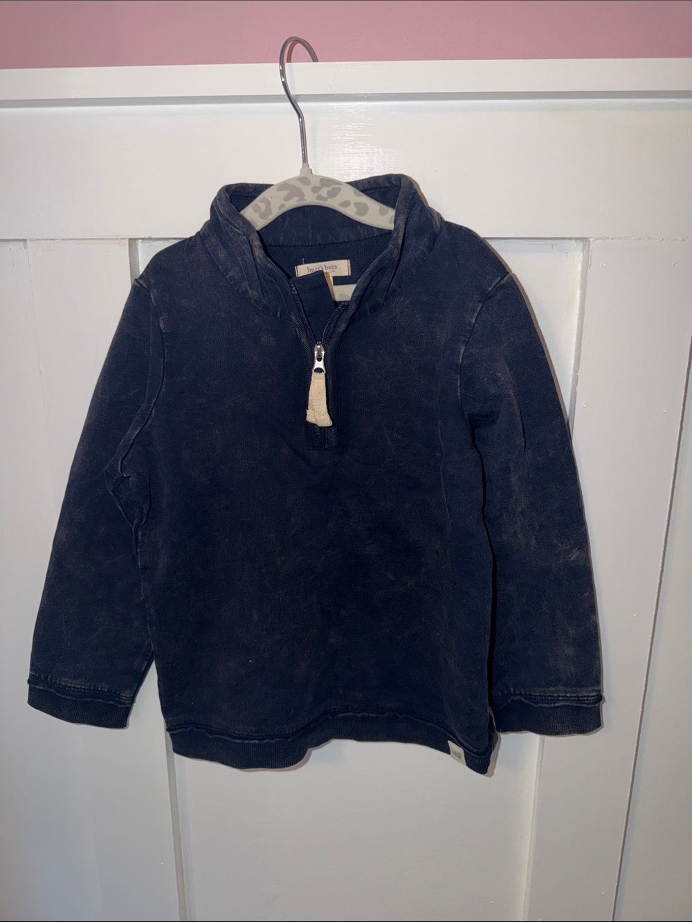 Burt's Bees Baby Navy Quarter-Zip Hoodie